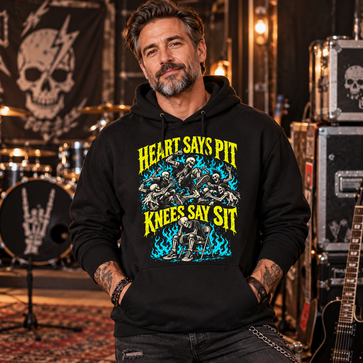 Heart Says Pit Knees Say Sit Hoodie