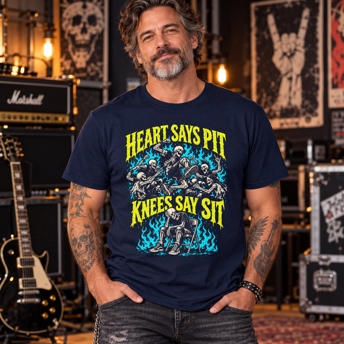 Heart Says Pit Knees Say Sit Tee
